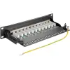 CAT 6a 10 inch (25.4 cm) Patch Panel, 12 Port