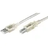 USB-A to USB-B Cable, 3 m, transparent
