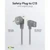 Angled IEC Cord on Both Sides, 2 m, Grey, (3*0.75 mm²)