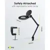 LED Magnifying Lamp with Clamp, 8 W, black