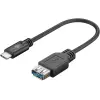 USB-C™ to USB-A Cable, OTG, 0.2 m, black