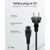 Mains Cable with Safety Plug, 2 m, black, (3*0.75 mm²)