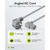 Angled IEC Cord on Both Sides, 2 m, Grey, (3*0.75 mm²)