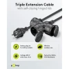 Outdoor Triple Extension Cable, 5 m, black, (3*1.5 mm²)