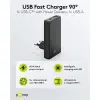 USB-C™ PD GaN Dual Fast Charger 90° Flat (65 W) black