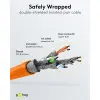 RJ45 Patch Cord CAT 6A S/FTP (PiMF), 500 MHz, with CAT 7 Raw Cable, orange