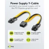 Power Supply Cable 8-Pin Female to Dual 6+2 Male for PCIe