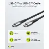 USB-C™ to USB-C™ Textile Cable with Metal Plugs (Space Grey/Silver), 0.15 m