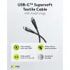 USB-C™ Supersoft Textile Cable with Metal Plugs, 3 m, black