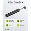 6-Way Power Strip, 1.5 m, black