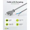 Cable with Euro Plug for Assembly, 1.5 m, Grey, (2*0.75 mm²)