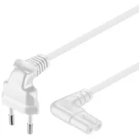 230VAC power cable C7 corner plug 1.5m White