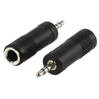 3.5mm stereo plug -6.3mm stereo socket