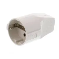 Mains socket with ground 250VAC White