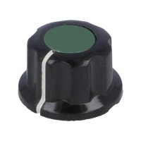 Крышка ручки потенциометра 19мм Чёрно зеленая 6,35мм