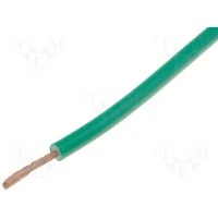 Stranded mounting copper wire 0.75mm2 PVC -30..+80deg 500V MKEM 1 meter Green