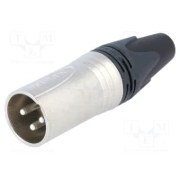 Штекер, XLR, мама, пин:3, прямой, для кабеля, пайка, 3.5÷