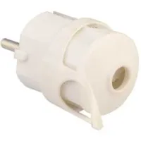 Mains angle plug with grounding 250VAC White