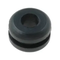Rubber Flat-Hole Insert Cable Gland Ø mounting socket 6.4mm; Ø in: 4mm Black