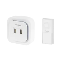 Juhtmeta uksekell 2*USB pesa 2A 36-meloodiat 230VAC