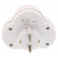 Двойник для розетки с заземлением 16A 230VAC IP20 с выключателем Белая