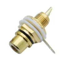 RCA socket for panel gilded isolated Black