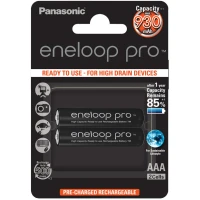 2 x Panasonic Eneloop PRO R03 AAA 930mAh BK-4HCDE/2BE rechargeable battery