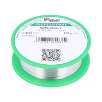 Припой олово 0,7 мм 100 г без свинца, 1% меди, 2% флюса