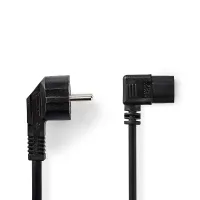 Computer power cord 2m black 3G0.75mm2 Schuko angle C13 angle