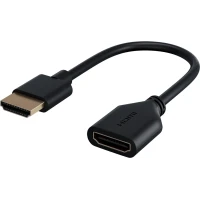 HDMI 2.0a pikendusjuhe 10cm 4k@60Hz painduv jätk must