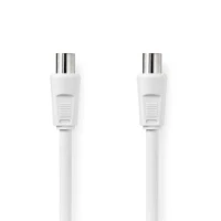 Coaxial cable, IEC female - IEC male, 1,5m, white