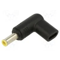 Adapter; USB C socket -> DC 5,5/3,0 plug; black; 100W; 5A