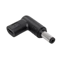 Adapter; USB C socket -> DC 5,5/2,1 plug; black; 100W; 5A