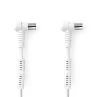 Коаксиальный кабель, IEC (Коаксиальный) «папа» — IEC (коаксиальный) «мама», угловой 90°, четырехэкранный, никелированный, 10 м