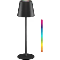 Беспроводная светодиодная настольная лампа с аккумулятором 2.8Вт RGBW 3000K до 150лм черная USB-C IP44