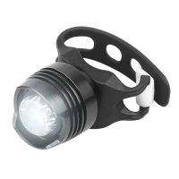 Bicycle safety light white 1W with silicone rubber mount