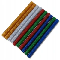 Клеевые стержни цветные с блестками 10шт 4-5 цветов 7x100мм