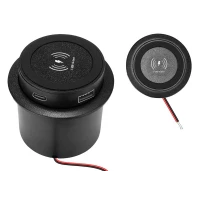 Qi laadimismoodul 15W paneeli paigaldatav QC PD USB-A USB-C must