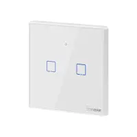 Sonoff T2 EU WiFi+RF Nutilüliti seinale 2A, 2 kanalit, Valge