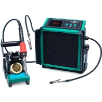 YIHUA 948DQ-III 2-IN-1 Solder Fume Extractor Fan 110W Soldering Station Kit Smoke Absorber Tiltable Angle Temp Display w Helping Hands Iron Holder