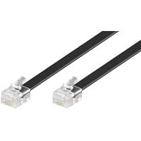 Goobay 50321 Modular Connection Cable, 3m, Black (RJ12 Plug to RJ12 Plug)