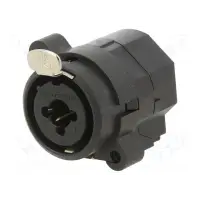 3 pole XLR female receptacle with 1/4" stereo jack without switching contact, solder cups
