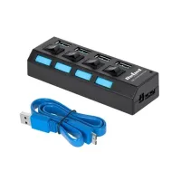 USB 3.0 hub 4 porti välise toite võimalusega, lülititega