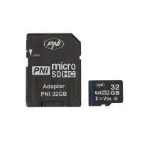 Карта памяти MicroSD PNI 32 ГБ с SD-адаптером, Class 10, 80 Мб/с, V30