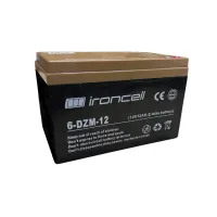 Ironcell 6-DZM-12 süvatühjenev pliiaku 12V 12Ah (e-bike) keermestatud klemm M5