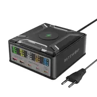 USB laadija 3xUSB-C 2xUSB-A pesa QI 260W PD QC3.0 PPS 140W