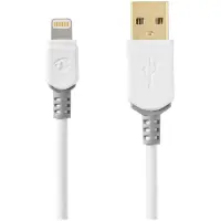 USB-A - Lightning 2.0 cable 1m 2.4A 12W MFi white/grey Nedis
