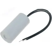 Motor run capacitor with wires, 1 uF, 450 V, 25 x 51 mm