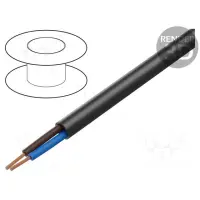 Elektrikaabel H05RN-F 2*0.75mm2 kiuline, ümar, must 300/500V