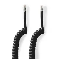 Telefoni torujuhe 2m RJ10 must spiraal Nedis